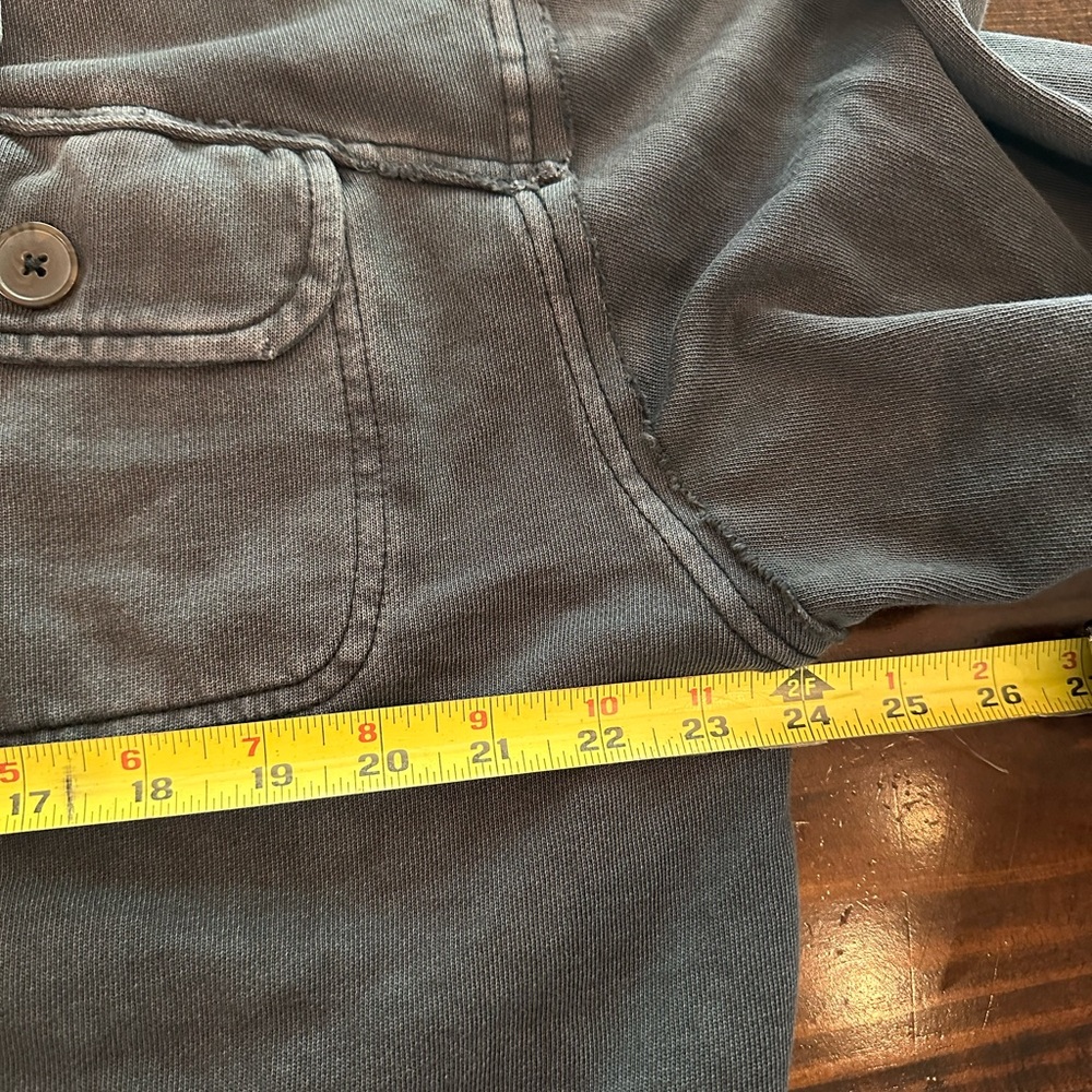 We The Free Saturday charcoal Black Cropped distressed S button cotton Jacket - Picture 13 of 16